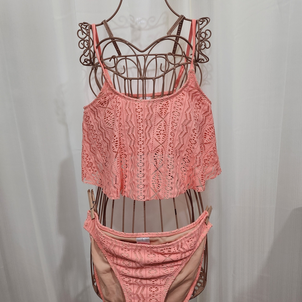 Xhilaration Peach Lace Bikini Set